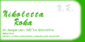 nikoletta roka business card